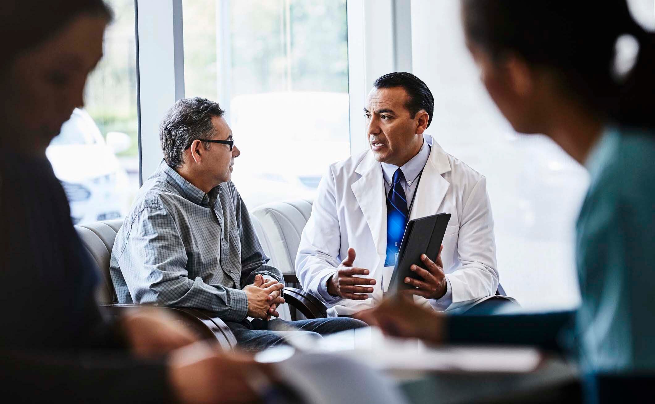 Doctor in discussion