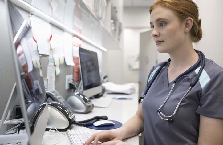 Nurse at computer