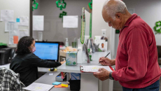 Patient at counter