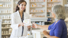 Pharmacist with customer