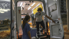 Organ being transported via ambulance