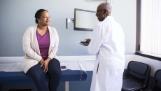 Patient talks to doctor