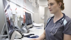 Nurse at computer