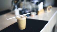 Iced coffee in cafeteria