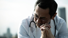 Doctor looking pensive