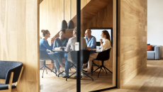 Executive meeting in office conference room