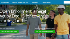 An open enrollment government web page. Photo: HealthCare.gov