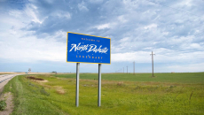 Welcome to North Dakota highway sign