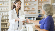 Pharmacist with customer