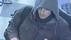 The suspected shooter seen in a surveillance video from the hostel where he was staying