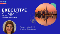 Dr. Tamara Sunbul, HIMSS_Dubai skyline Photo by SHansche/iStock/Getty Images Plus