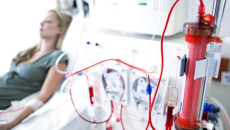 Someone on a dialysis machine