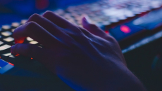 Hand on a keyboard