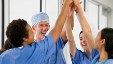 Happy nurses celebrate