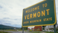 Welcome to Vermont road sign