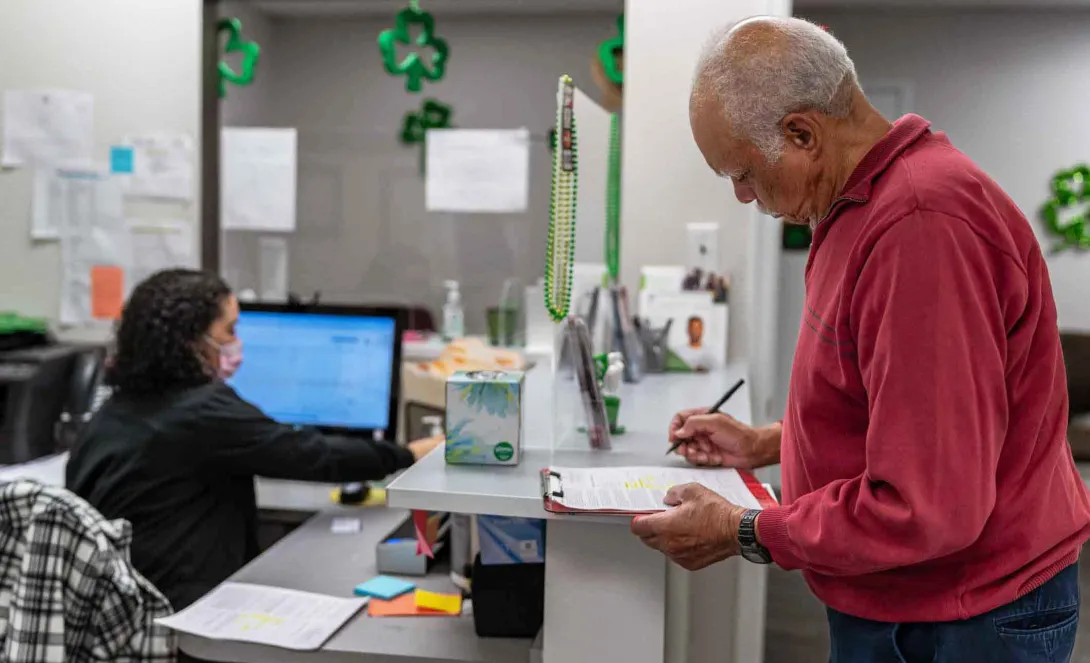 Patient at counter Patient at counter