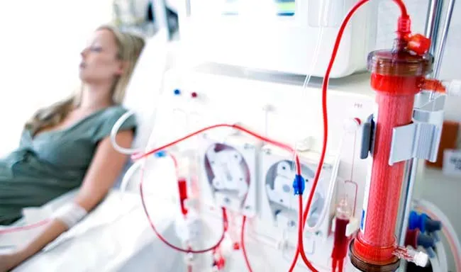 Someone on a dialysis machine Someone on a dialysis machine