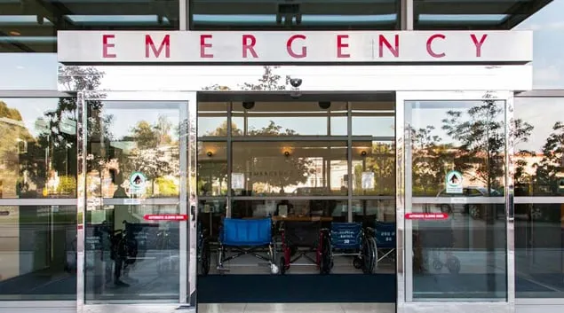 An emergency room facade An emergency room facade