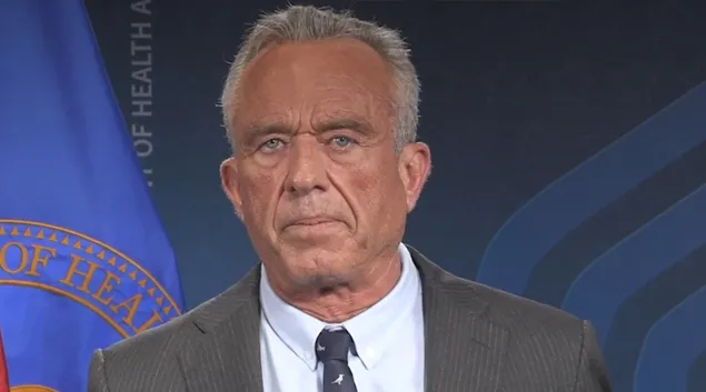 HHS Secretary Robert F. Kennedy at a press conference earlier this year