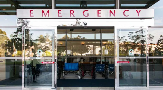 An emergency department facade