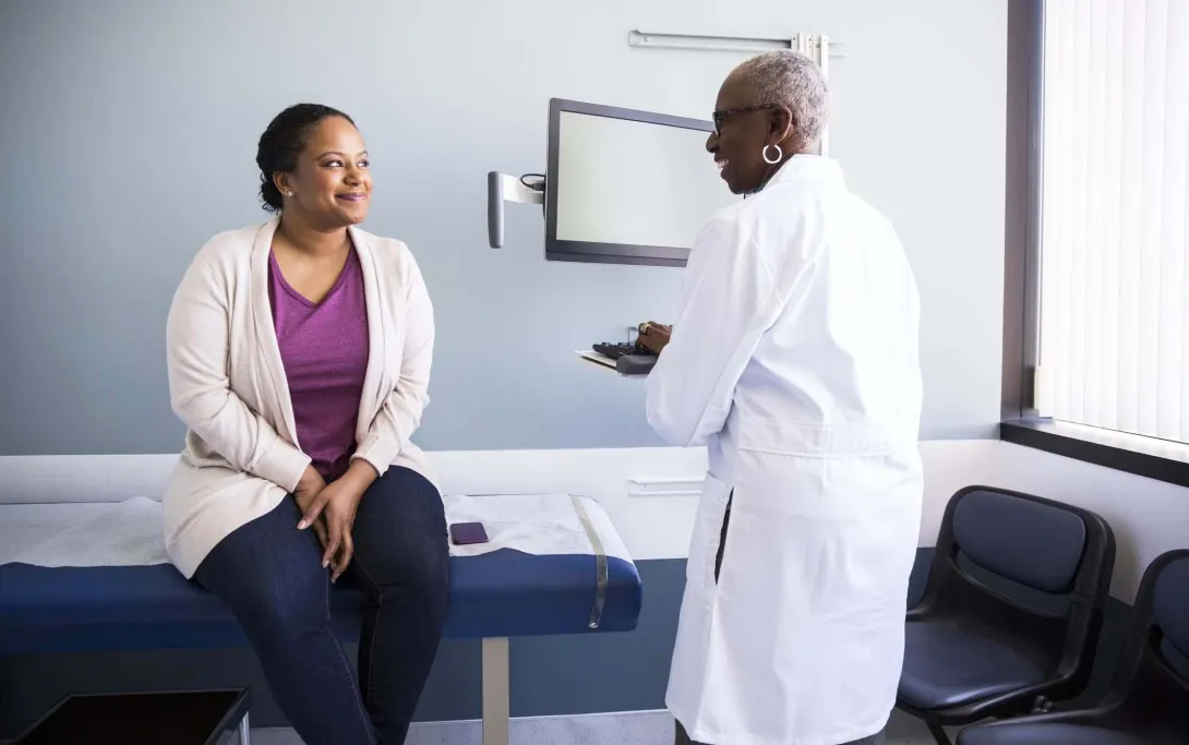 Patient talks to doctor