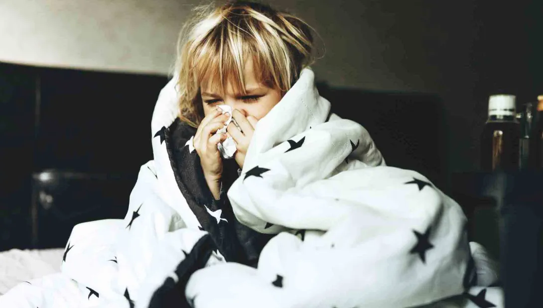 Girl with flu