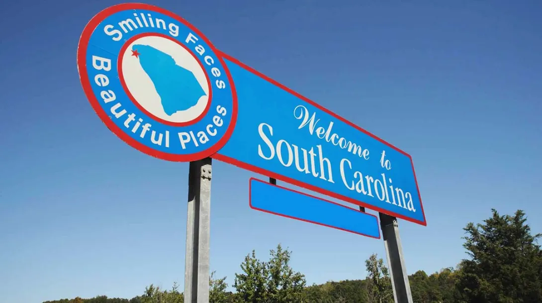 Welcome to South Carolina sign