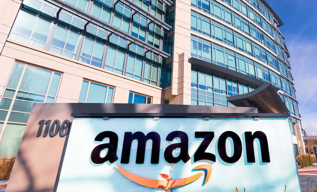Amazon sign before office building. Photo: Sundry Photography/Getty Images