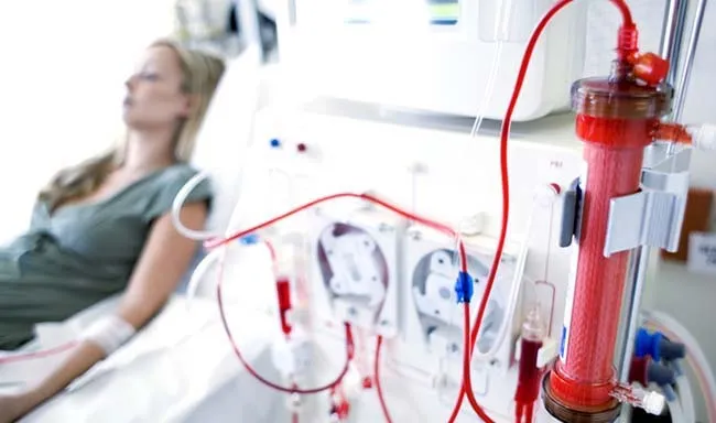 Person getting dialysis