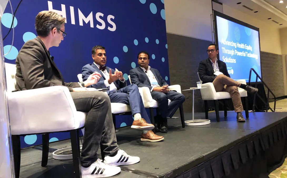 The panel on stage at HIMSS22. Photo: Susan Morse/HFN