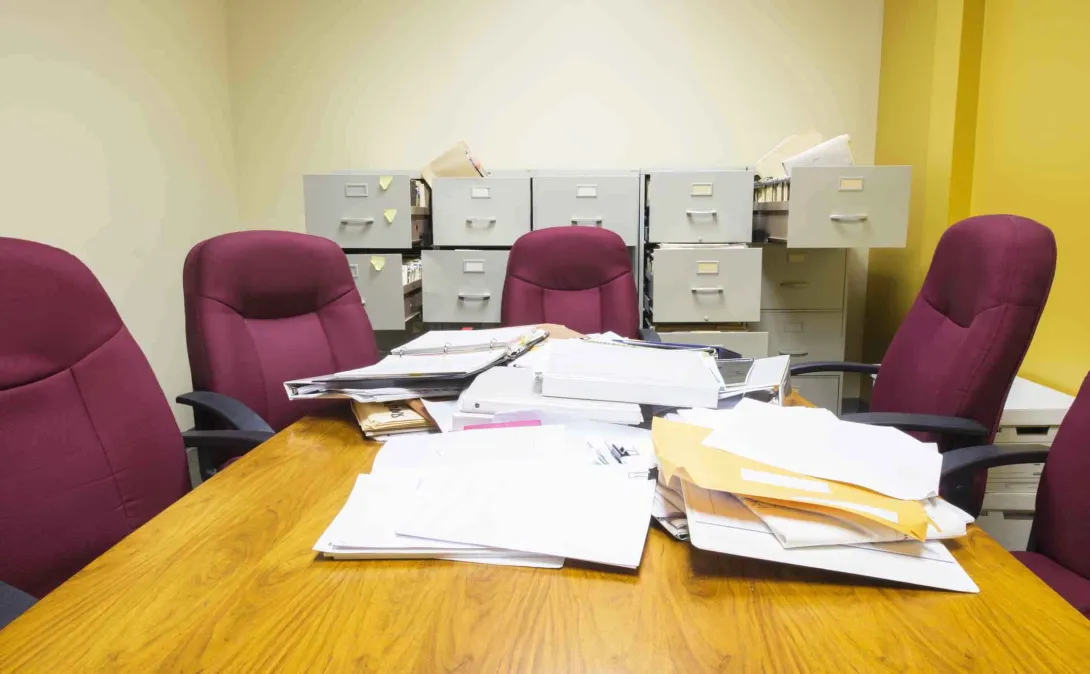 Messy conference room