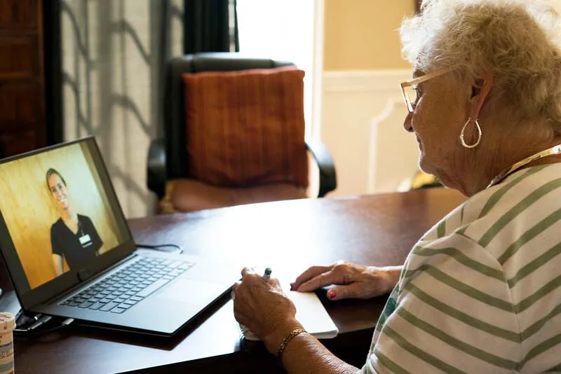 Woman on a telehealth visit