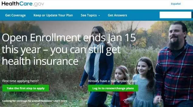 Open enrollment web page