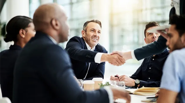 Handshake at business meeting