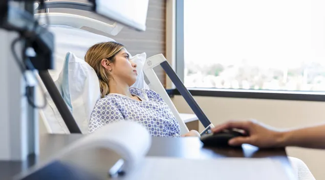 Patient in hospital bed